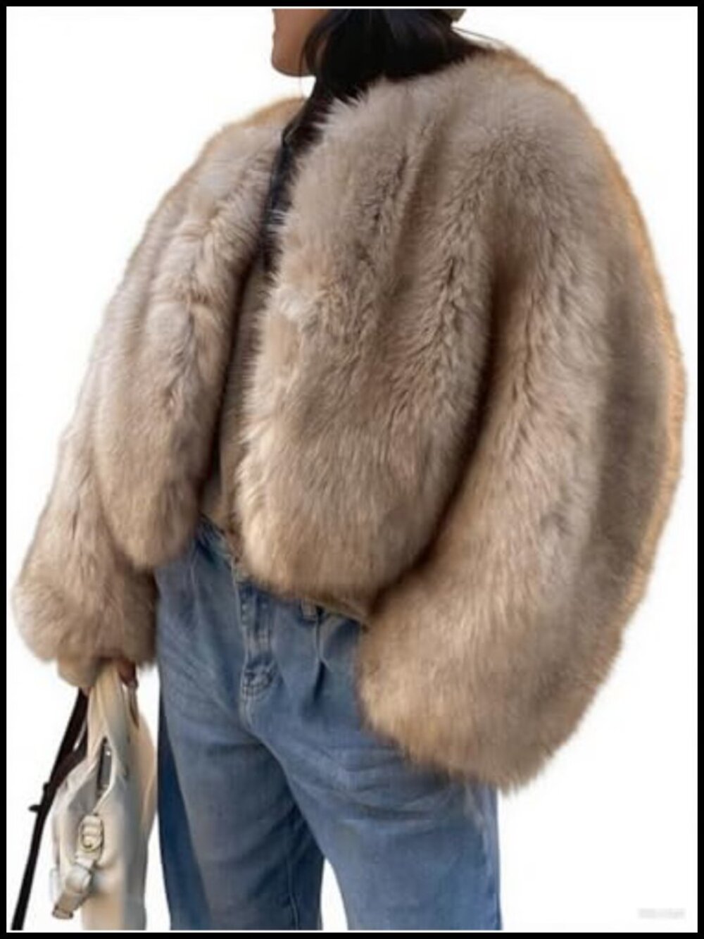 Womens Faux Fur Coat Shaggy Long Sleeve Open Front Oversized Fuzzy Winter